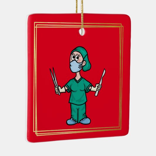 Vrouw kerst kerstversiering keramisch ornament (Rechts)