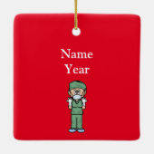 Vrouw kerst kerstversiering keramisch ornament (Achterkant)