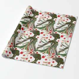 Vrouw Kerst Wrapping Paper Cadeaupapier