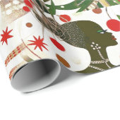 Vrouw Kerst Wrapping Paper Cadeaupapier (Rol Hoek)