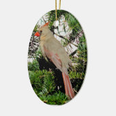 Vrouw kerstavond keramisch ornament (Links)