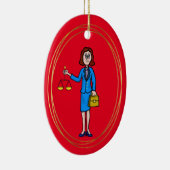 Vrouw kerstkerstversiering keramisch ornament (Rechts)