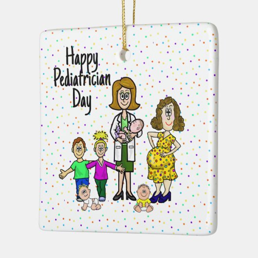 Vrouw kerstversiering kinderarts keramisch ornament (Links)