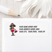 Vrouw kerstwinkellabels voor retouradressen etiket (Insitu)