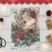 vrouw kerstwinter leeftijd decoupage tissuepapier
