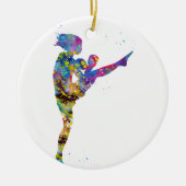 Vrouw kickbokser keramisch ornament (Voorkant)