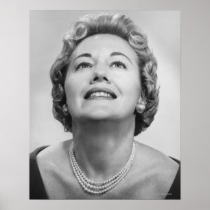 Vrouw kijkt omhoog poster