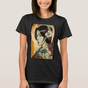 Vrouw Kimono Retro Geisha Japanse Samura T-shirt