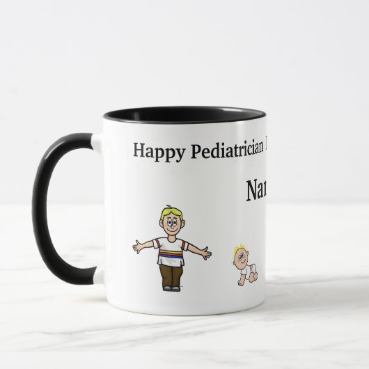 Vrouw Kinderarts en kinderen Personaliseer Mok (Links)