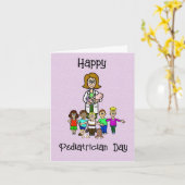 Vrouw Kinderarts met kinderen Wenskaart Kaart (Gele Bloem)