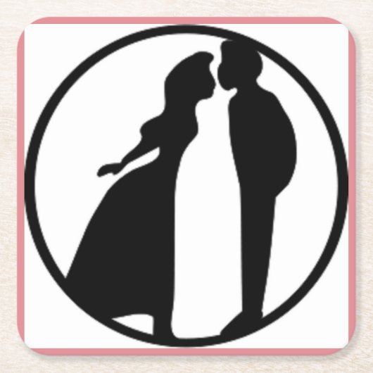 VROUW KISSING MAN KARTONNEN ONDERZETTERS (Voorkant)