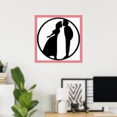 VROUW KISSING MAN POSTER (Thuiskantoor)