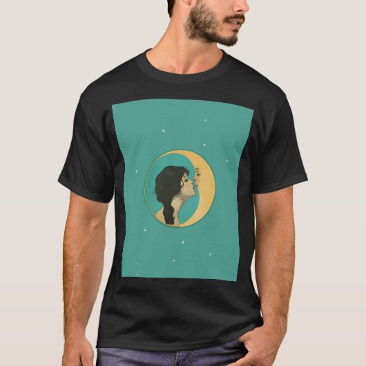Vrouw Kissing Moon (Beste Oude Dixie Moon) Origine T-shirt (Voorkant)