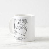 Vrouw klaagt dat hij gokt met kaarten koffiemok (Voorkant links)