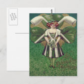 Vrouw Klaver Kleipijp Briefkaart (Voorkant / Achterkant)