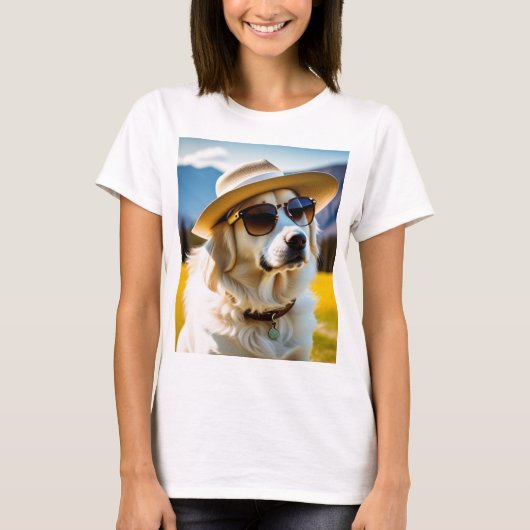 Vrouw Kleding, schattig hond T-shirt (Voorkant)