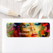 Vrouw kleurig schilderen etiket (Insitu)