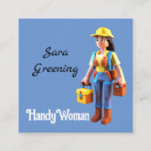 Vrouw klusjesman klusjesman diensten vierkante visitekaartje (Voorkant)