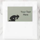 Vrouw Kneeling in Prayer. Pray zonder stopzetting Rechthoekige Sticker (Tas)