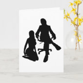 VROUW KNIELEN ART blank wenskaart Kaart (Gele Bloem)