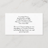 Vrouw knipt haar van kleine honden | Pet Grooming  Visitekaartje (Achterkant)