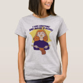 Vrouw Knitting Cartoon T-shirt (Voorkant)