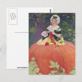 Vrouw Knitting in Pumpkin Briefkaart (Voorkant / Achterkant)