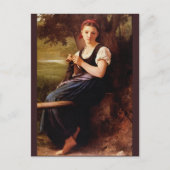Vrouw Knitting van Bouguereau Briefkaart (Voorkant)