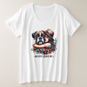 Vrouw knuffelen Bulldog in Pet Grote Maat T-shirt