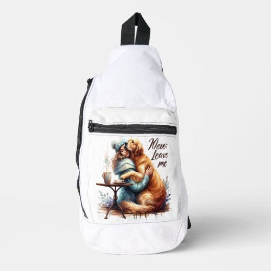 Vrouw knuffelhond sling bag (Voorkant)