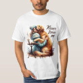 Vrouw knuffelhond t-shirt (Voorkant)