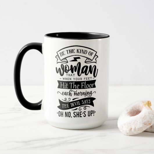 Vrouw Koffie-Mok Mok (Met donut)