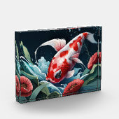 Vrouw Koi Vis Tekening Japans Kunst Koi Visvijver Fotoblokken (Links)