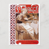 Vrouw Koken, Alphonse Mucha Briefkaart (Voorkant)
