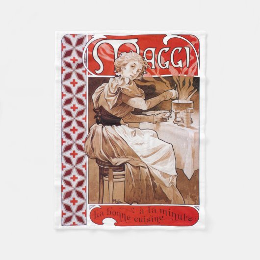 Vrouw Koken, Alphonse Mucha Fleece Deken (Voorkant)