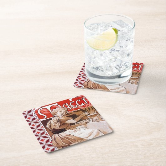 Vrouw Koken, Alphonse Mucha Kartonnen Onderzetters (Insitu)