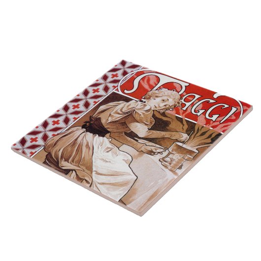 Vrouw Koken, Alphonse Mucha Tegeltje (Zijkant)