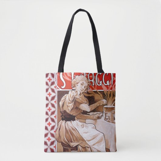 Vrouw Koken, Alphonse Mucha Tote Bag (Voorkant)