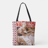 Vrouw Koken, Alphonse Mucha Tote Bag (Achterkant)