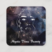 ** Vrouw Kosmisch Plant Godin Floral QR Nebula Sq Vierkante Visitekaartje (Voorkant)