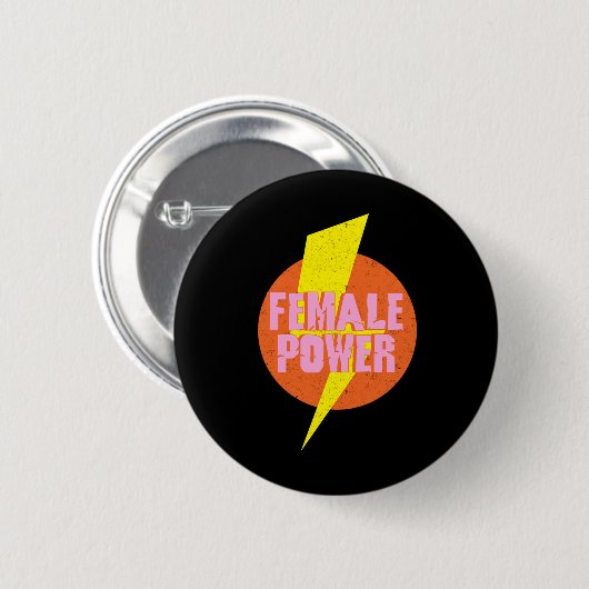 Vrouw kracht feministisch feminisme rechten vrouwe ronde button 5,7 cm (Voorkant /achterkant)