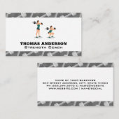 Vrouw krakend Barbell | Dumbbells-patroon Visitekaartje (Voorkant / Achterkant)