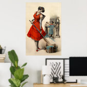 Vrouw Krampus Art Poster (Thuiskantoor)