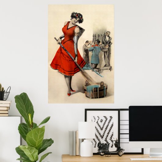  Vrouw Krampus Art Poster (Thuiskantoor)