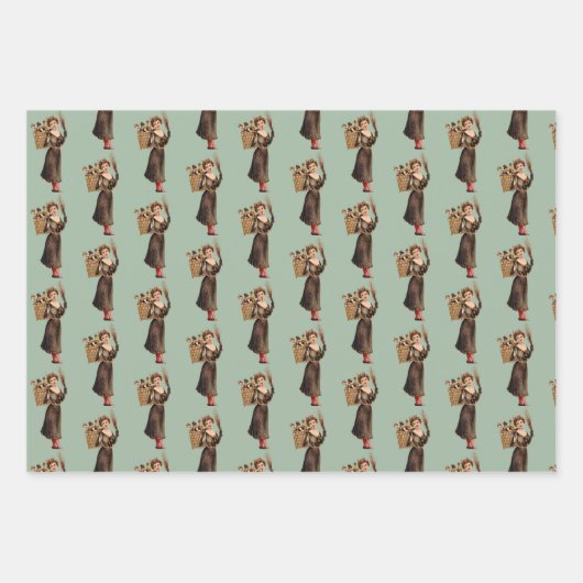 Vrouw Krampus inpakpapier set (Voorkant 2)