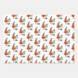 Vrouw Krampus inpakpapier set Vel