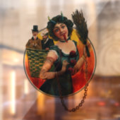 Vrouw Krampus-kersttouwtje Raamsticker (Vel 2)