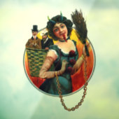 Vrouw Krampus-kersttouwtje Raamsticker (Vel 3)