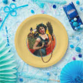 Vrouw Krampus Papieren Bordje (Feest)