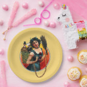 Vrouw Krampus Papieren Bordje (Feest)